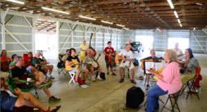 Jam Class gathered around Heidi the instructor